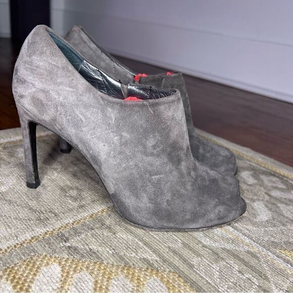 Stuart Weitzman Suede Peep Toe Pumps - Picture 2 of 10